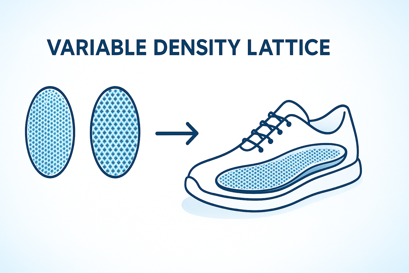 Variable density lattice concept for 3D printed custom insoles