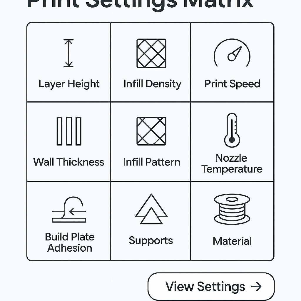Print setting controls for custom insole manufacturing